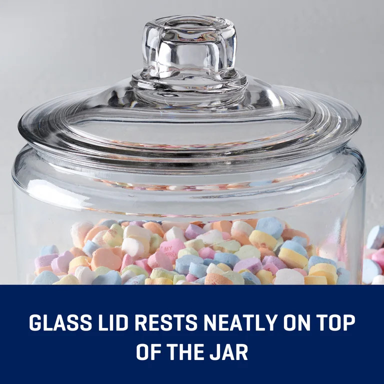 Anchor Hocking Heritage Hill Glass Jar with Lid, 1/2 Gallon | Walmart (US)