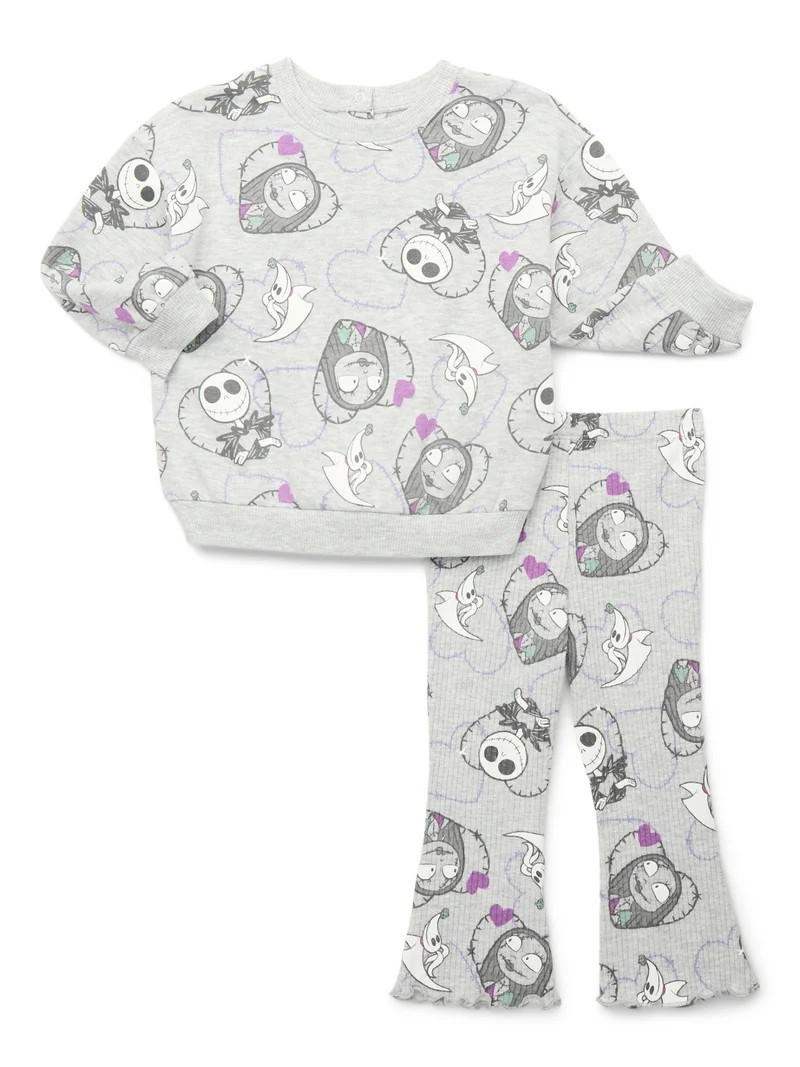 Nightmare Before Christmas Baby Girls Print Sweatshirt and Flared Leggings, 2-Piece, Sizes 0M-24M | Walmart (US)