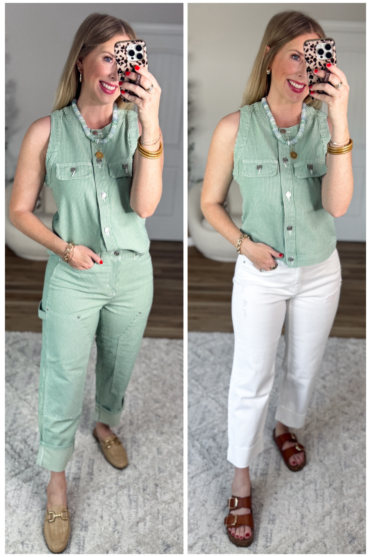 2 ways to style this green striped denim top from Walmart!

#LTKootd #LTKmomlife
