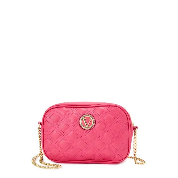 Vera New York Women's Marina Quilted Crossbody Handbag with Chain Straps Berry - Walmart.com | Walmart (US)