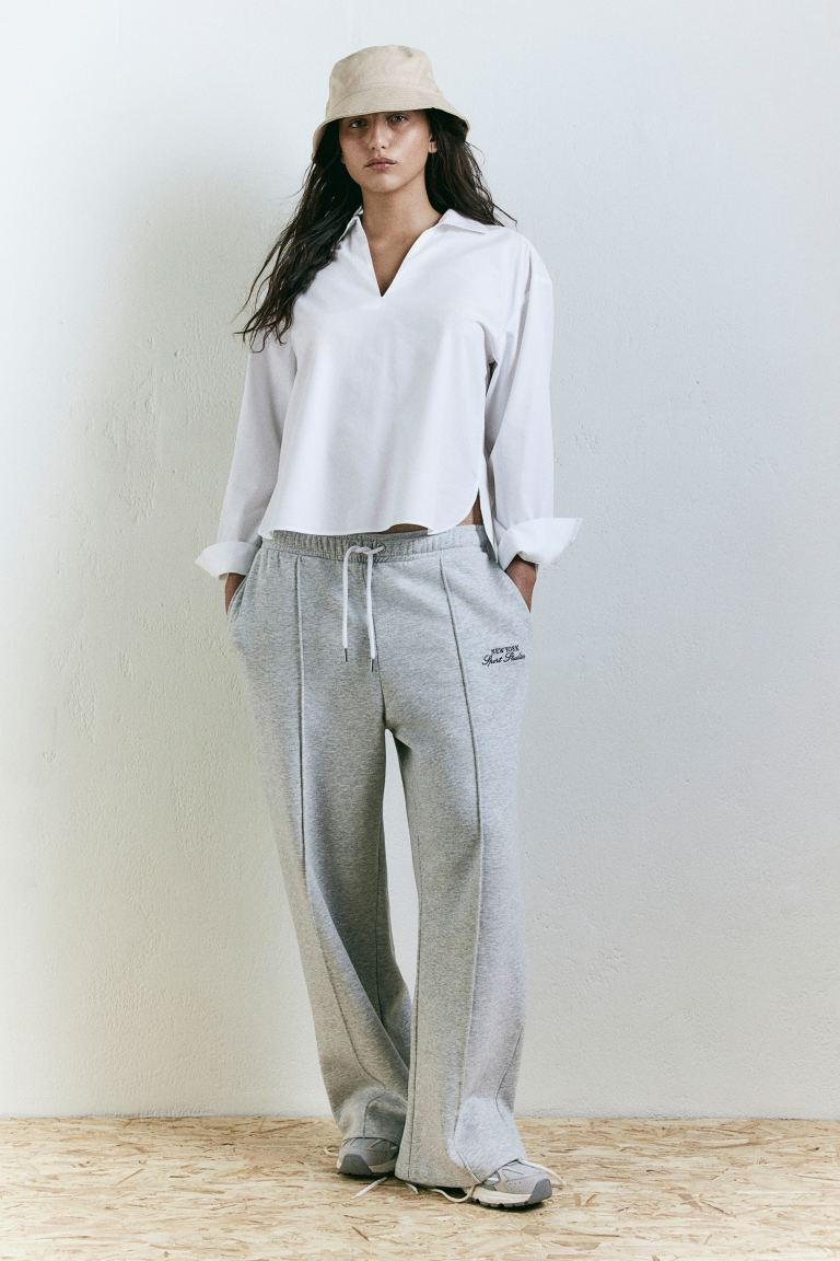 Pullover Shirt - V-neck - Long sleeve - White - Ladies | H&M US | H&M (US + CA)
