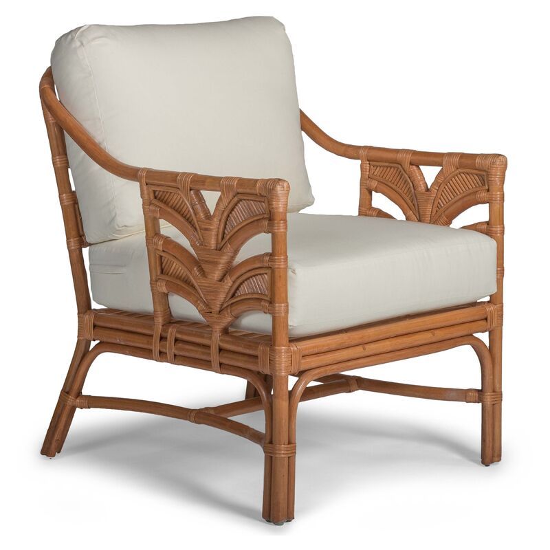 Palm Leaf Rattan Accent Chair, Off-White | One Kings Lane