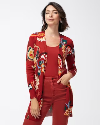 Spun Rayon Paisley Midi Cardigan | Chico's