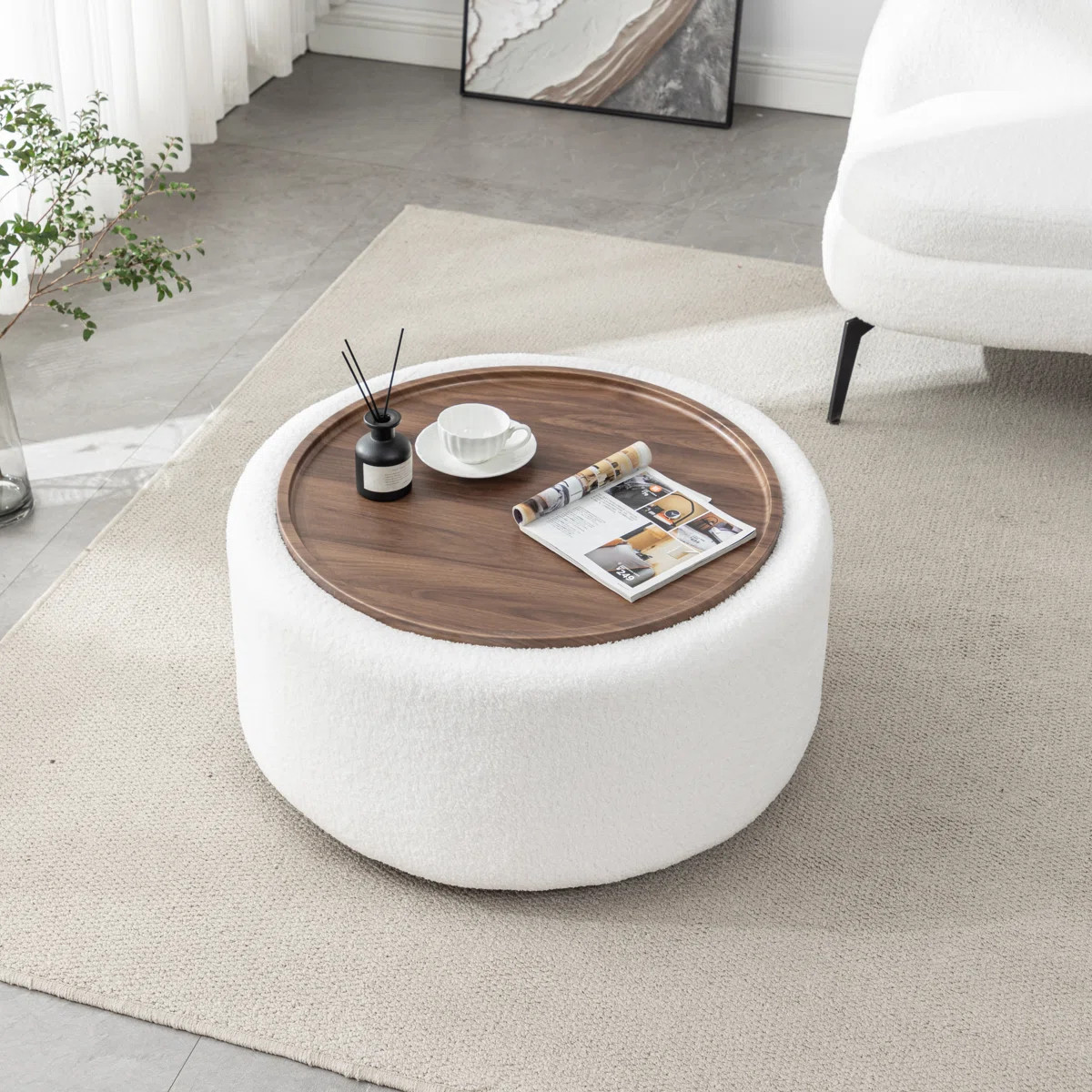 Bryonie Round Cocktail Ottoman with Storage | Wayfair North America