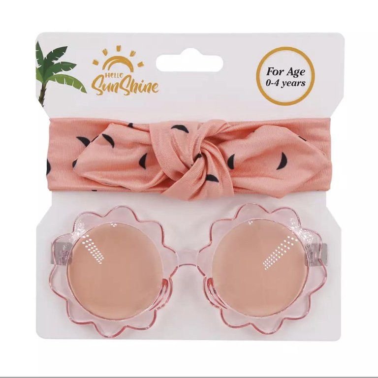 HELLO SUNSHINE Baby and Toddler Girl Flower Sunglasses with Headband | Walmart (US)