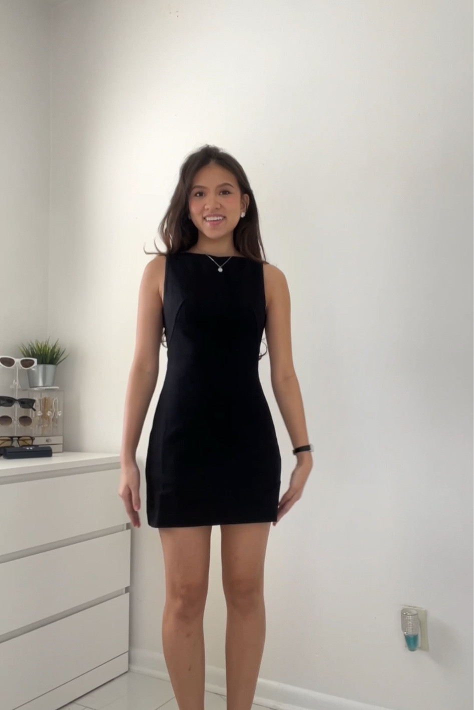 knee length sheath dresses Strapless Bow Back Sheath Dress | Strapless main image 1