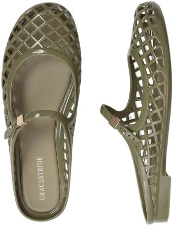 Jelly Flats Women's Mesh Sandals Slip On Slides | Amazon (US)