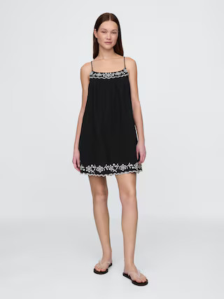 Cotton Gauze Embroidered Swing Dress | Gap (US)