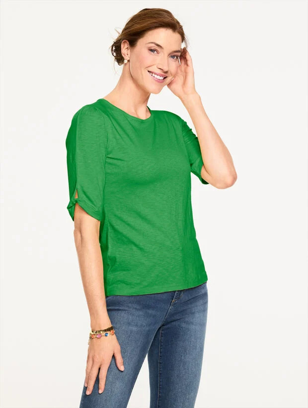 Elbow Sleeve Knot Top | Talbots