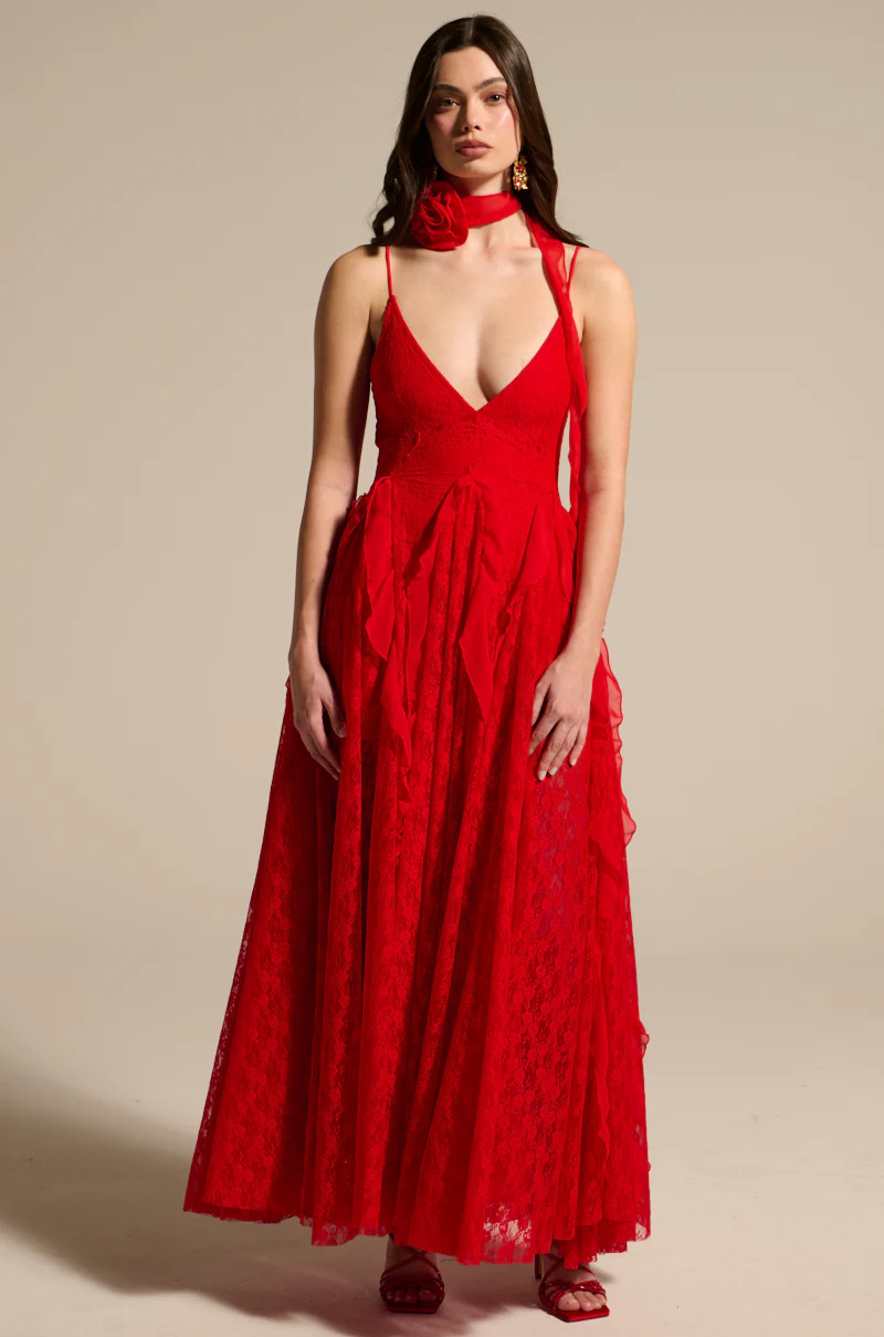 MISS AMERICANA RUFFLE DRESS AND NECKLACE SET | AKIRA