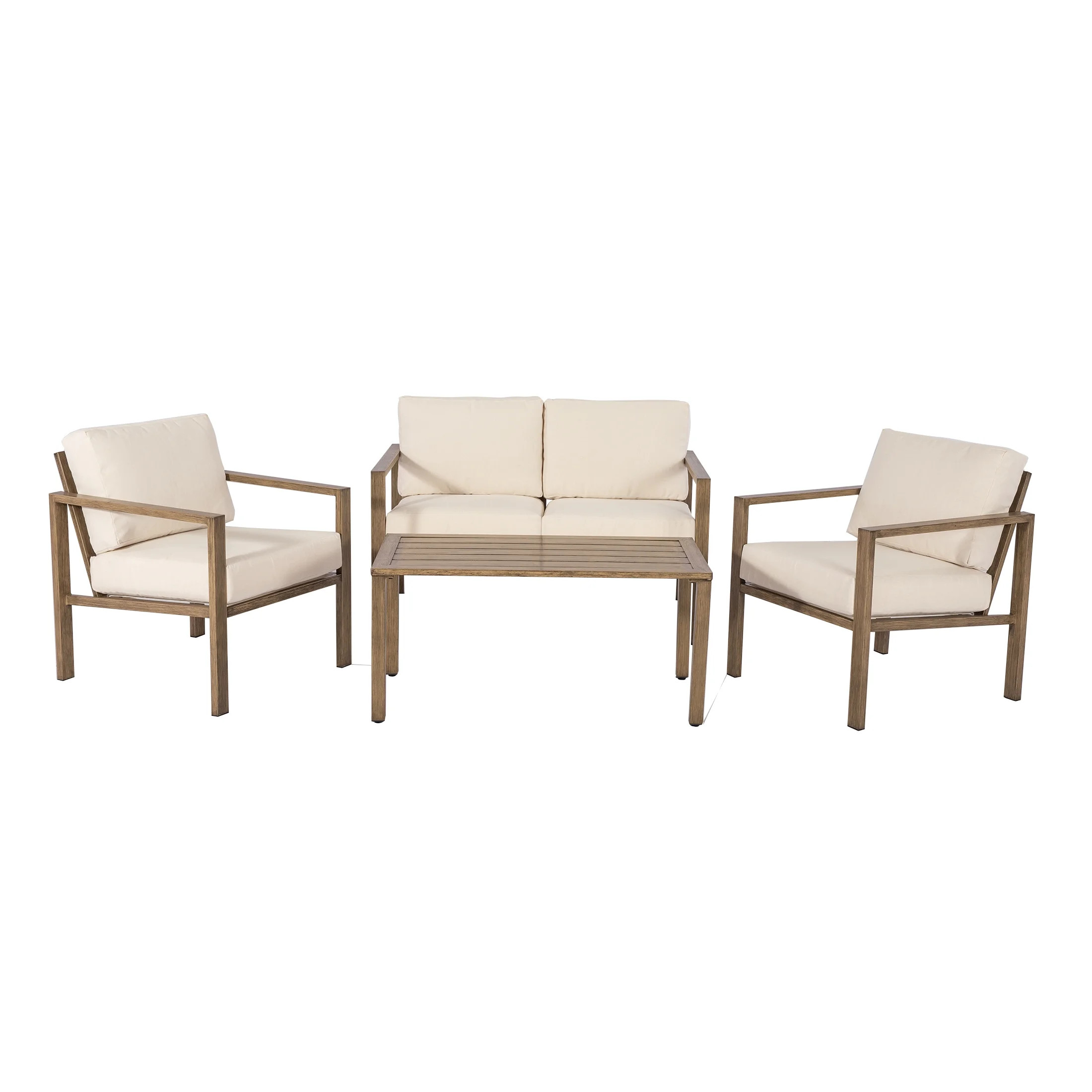 Mainstays Dashwood 4pc Conversation Set, Creme | Walmart (US)