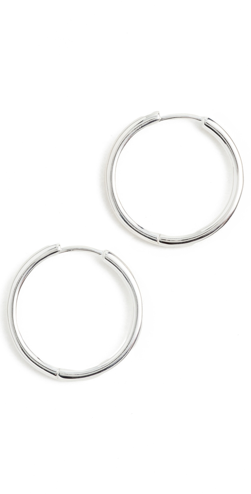Madewell Demi Skinny Medium Hoop Earrings Silver One Size | Shopbop