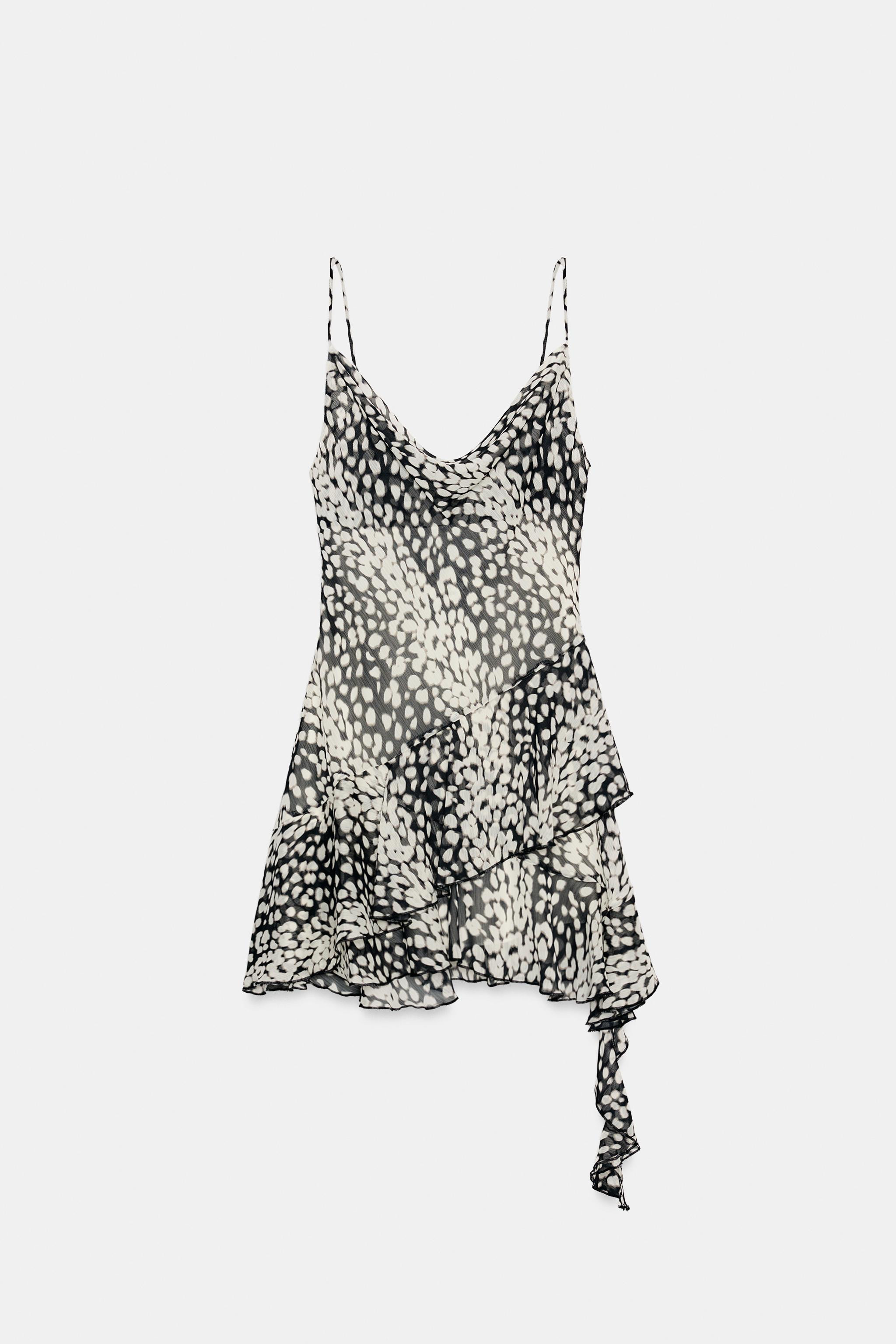 ASYMMETRIC PRINTED MINI DRESS | Zara US