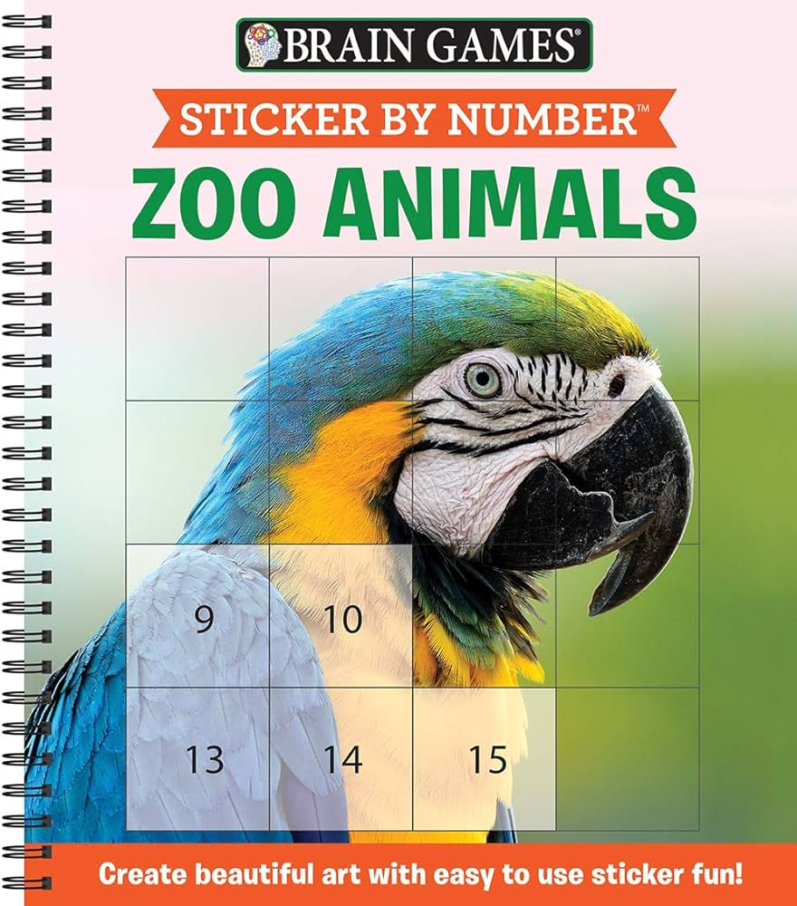 Brain Games - Sticker by Number: Zoo Animals (Easy - Square Stickers): Create Beautiful Art With ... | Amazon (US)
