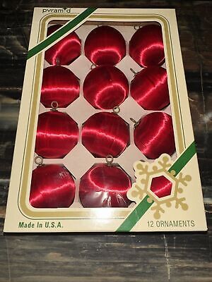 Vintage PYRAMID Red Satin 2” Silk Unbreakable Christmas Ornaments 12 Pack  | eBay | eBay US