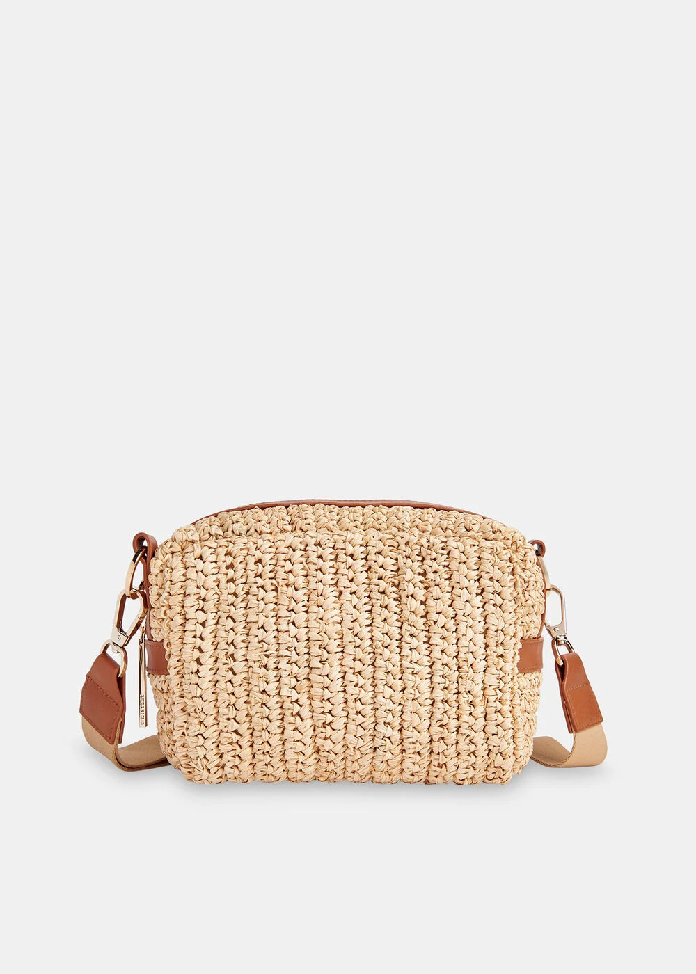 Neutral Straw Bibi Crossbody Bag | WHISTLES | Whistles US | | Whistles