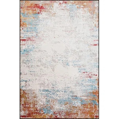 Embroidered Pastel Patterned Woven Base Washable Carpet | Wayfair North America
