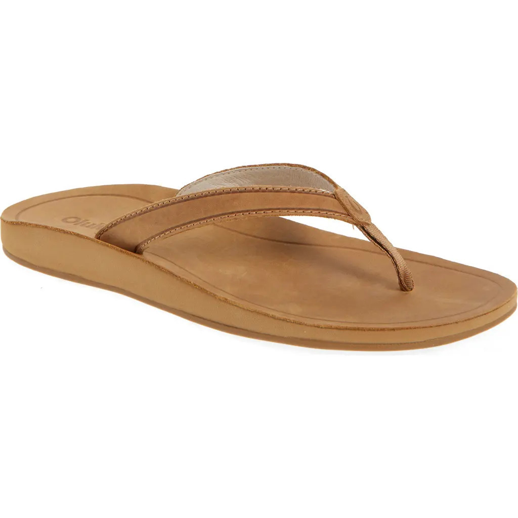 OluKai Southshore Flip Flop in Toffee /Toffee at Nordstrom, Size 5 | Nordstrom