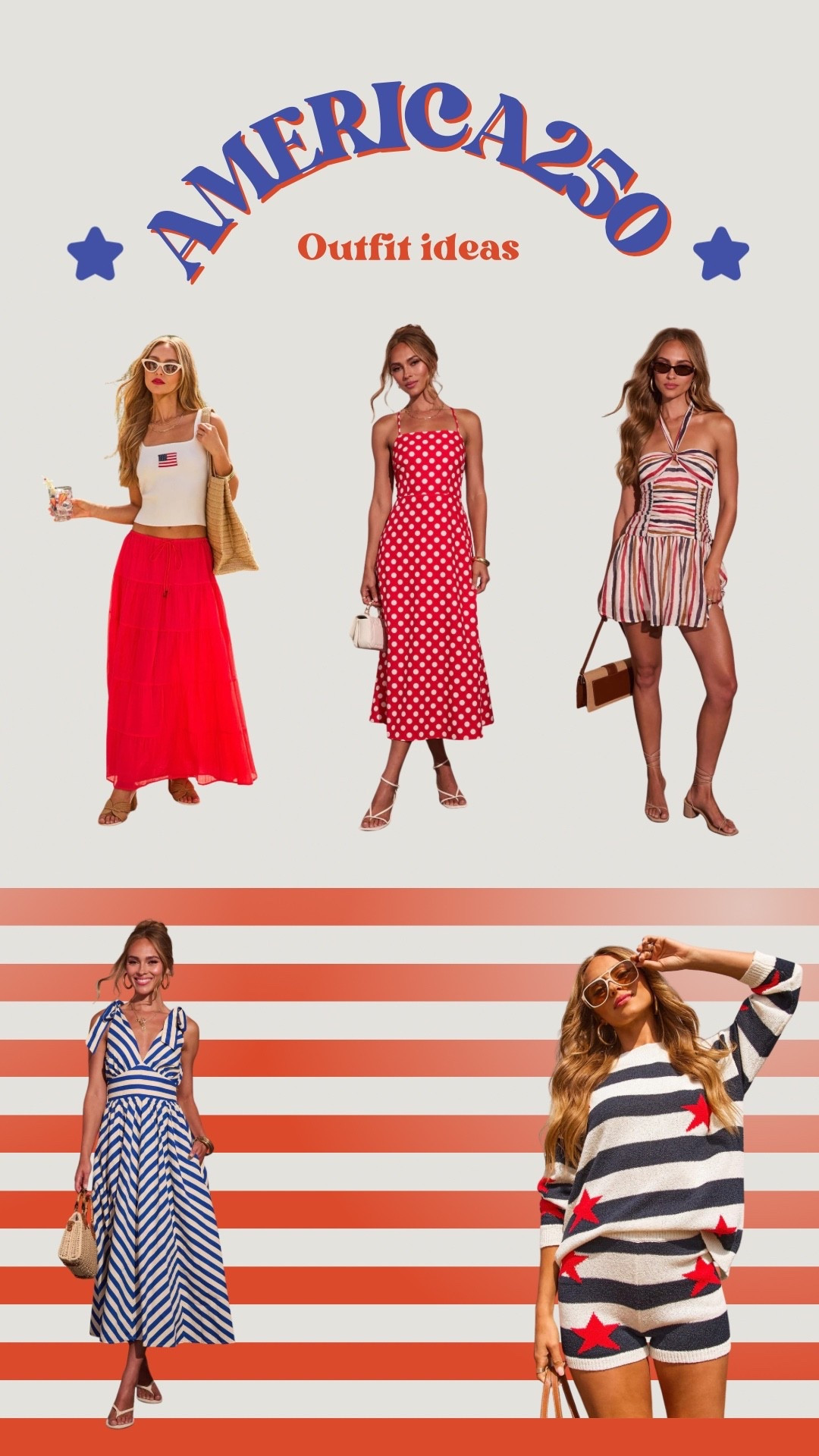 AMERICA 250 🇺🇸

USA outfits. Fourth of July. Stars and Stripes. Americana.

#LTKSeasonal #LTKgrwm #LTKootd