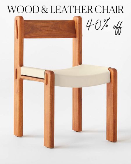 Modern dining chair, wood and white leather accent chair, ivory leather, mindi wood, modern design, mid-century furniture, CB2 sale alert 

#LTKhome #LTKsalealert #LTKFind