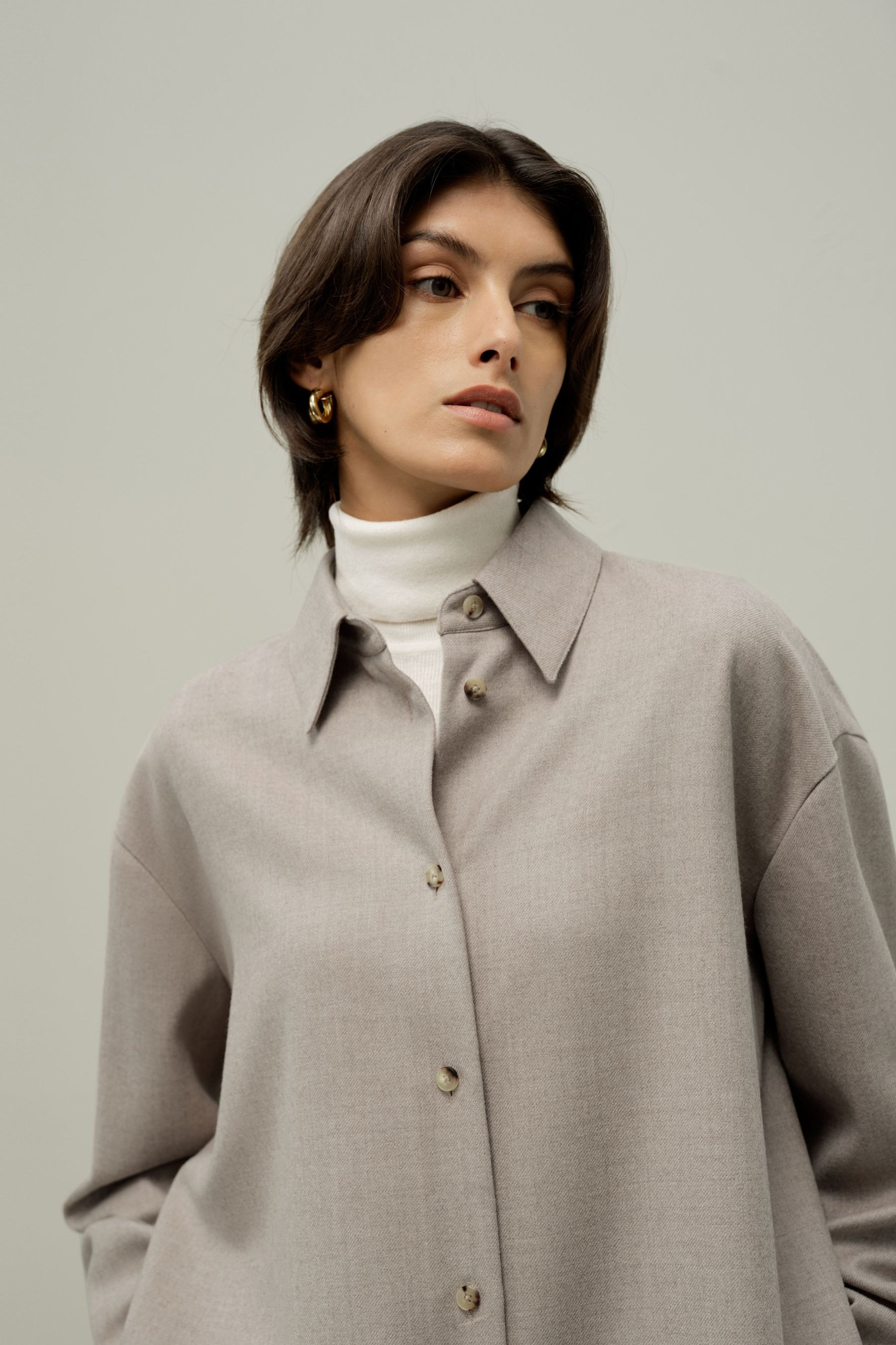 Silk-Wool Oversized Warm Shirt | LILYSILK