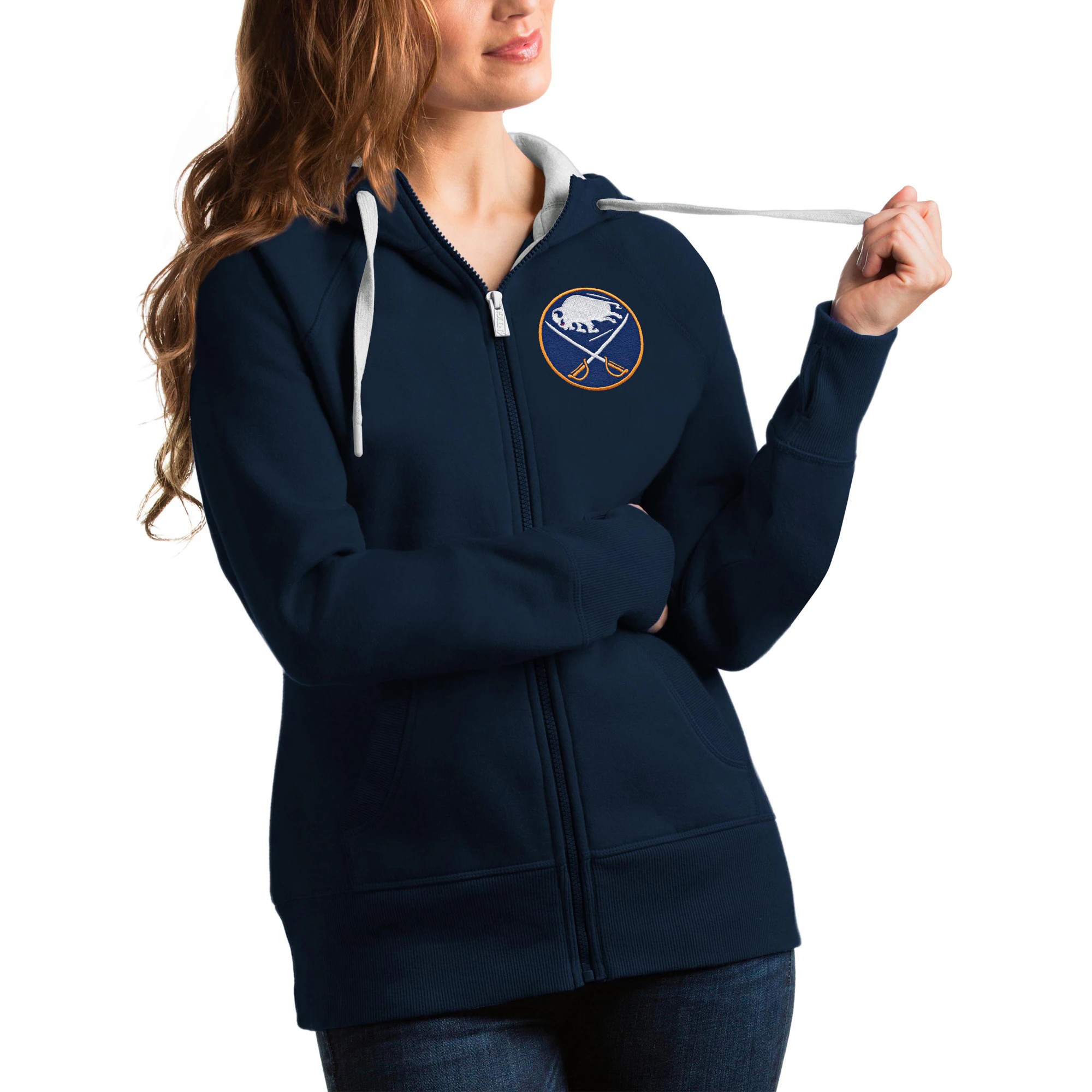 Buffalo Sabres Antigua Women's Team Victory Full-Zip Hoodie - Navy | Fanatics