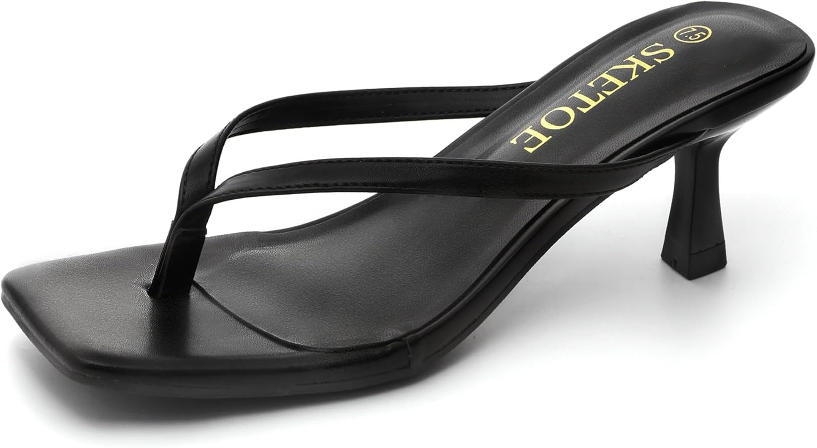 Kitten Heels for Women Square Toe Sandals Flip Flop Heels Thong Sandals Comfortable Summer 2 Inch... | Amazon (US)