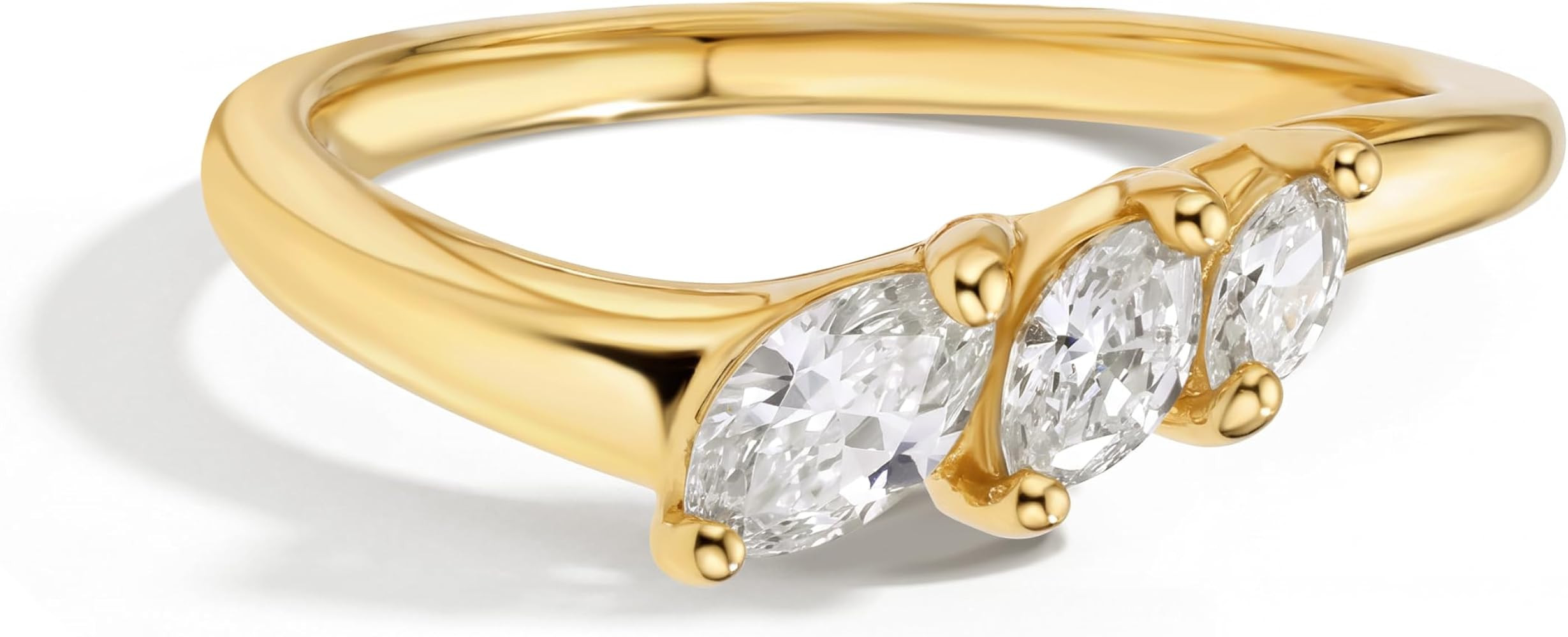 14K Gold-Plated Wedding Bands for Women Dainty Stackable Cubic Zirconia Promise & Engagement Ring... | Amazon (US)
