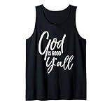 Cute Southern Christian Quote for Women God is Good Y'all Tank Top | Amazon (US)