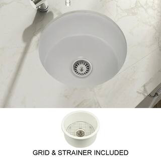Empire Industries Yorkshire Bar White Fireclay 19 in. Undermount Bar Sink with Grid and Strainer ... | The Home Depot
