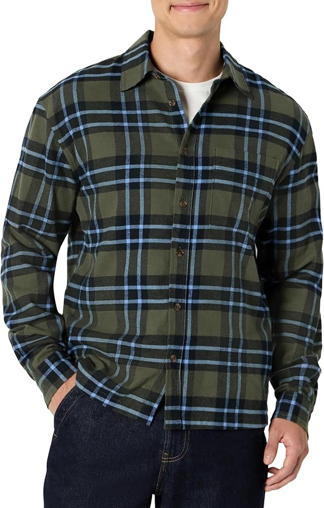 Amazon Essentials (Demi's Pick) Men's Relaxed-Fit Long-Sleeve Flannel Shirt | Amazon (US)