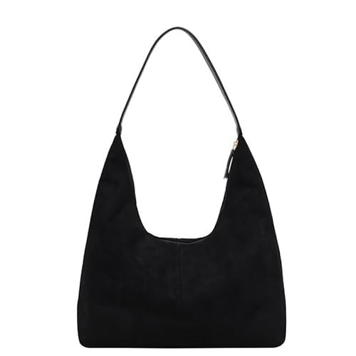 Suede Bags for Women 2024 Brown Suede Bag Suede Purse Suede Tote Bag Hobo Bags for Women (black) | Amazon (US)