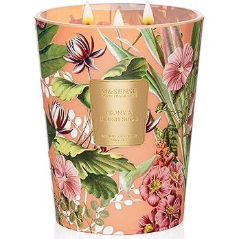 M&SENSE Large Soy Scented Candles Peony & Blush Sude, Non Toxic Natural Spring Candles 35oz 150 H... | Amazon (US)