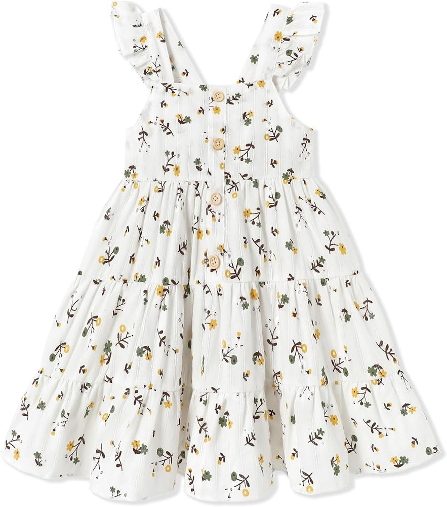 Toddler Girl Dress Summer Baby Girls Dresses 2025 Fly Sleeve Casual Floral Princess Toddler Dress... | Amazon (US)