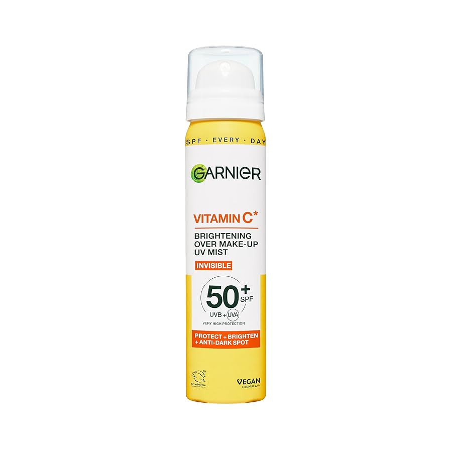 Garnier Vitamin C Brightening Over Make-Up UV Mist, Invisible Protection with SPF50+ and Vitamin ... | Amazon (UK)
