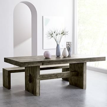 Emmerson® Reclaimed Wood Dining Table - Stone Gray | West Elm (US)