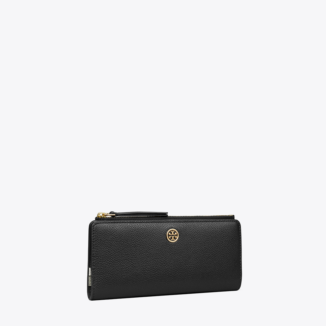 Tory Burch Robinson Pebbled Zip Slim Wallet | Tory Burch (US)