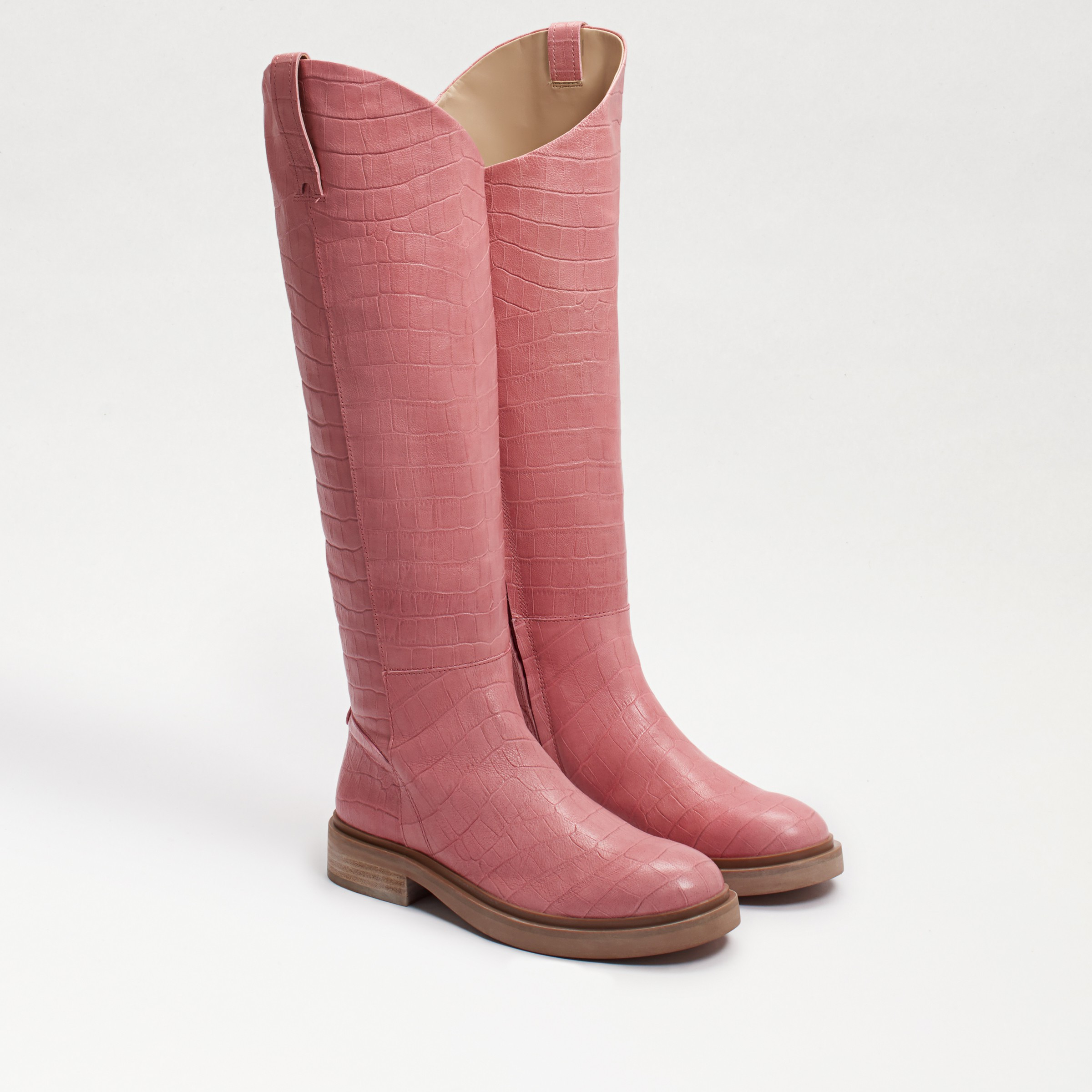 Sam Edelman Fable Tall Boot Cherry Blossom Croc 8.5 | Sam Edelman