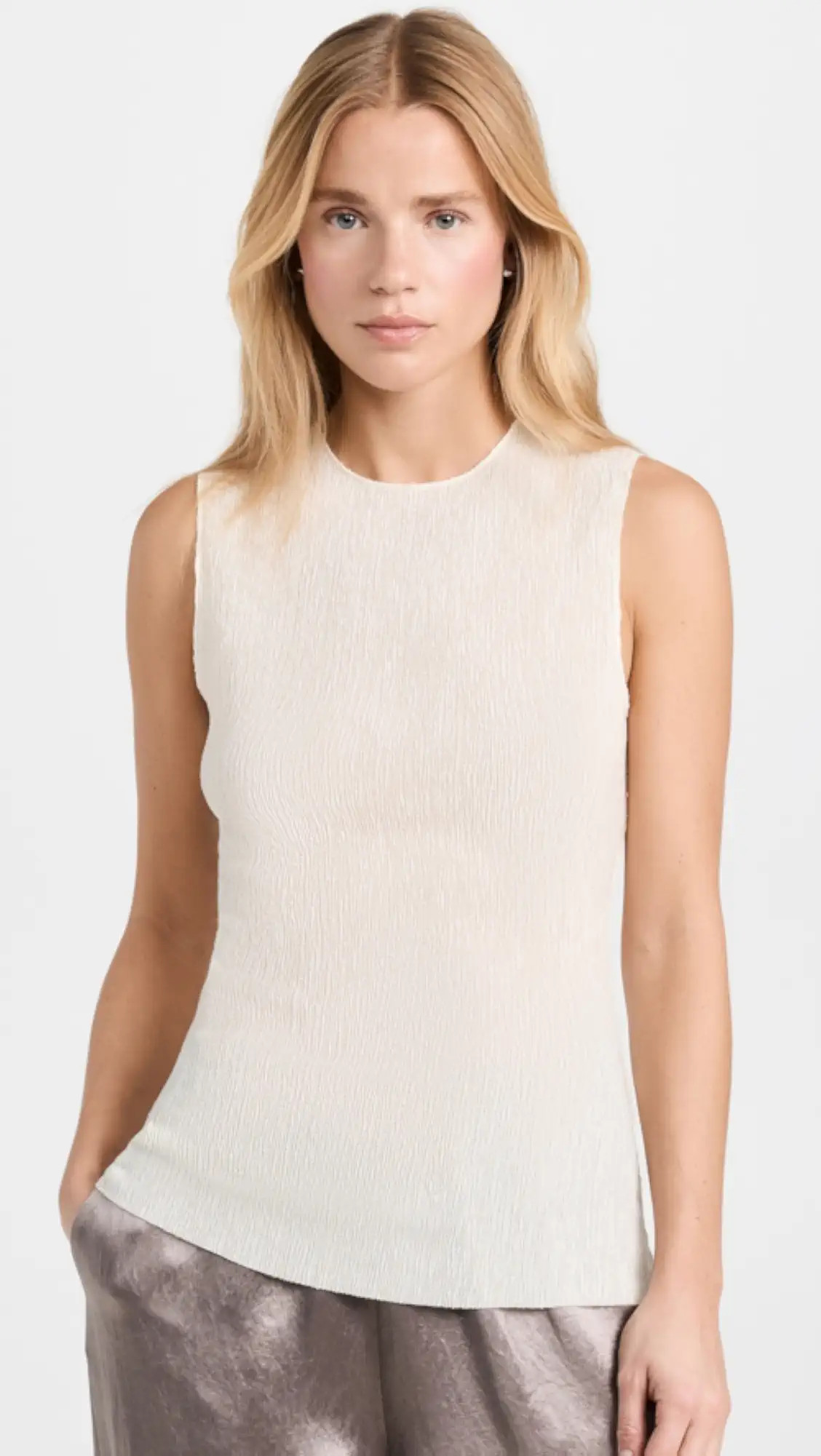 Tibi Sage Crinkle Lyocell Fitted Tank | Shopbop | Shopbop