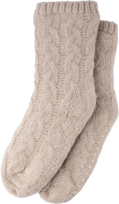 Women Slipper Socks Winter Thick Fuzzy Warm Cozy Soft Sherpa Lined Socks Non Slip with Grippers | Amazon (US)