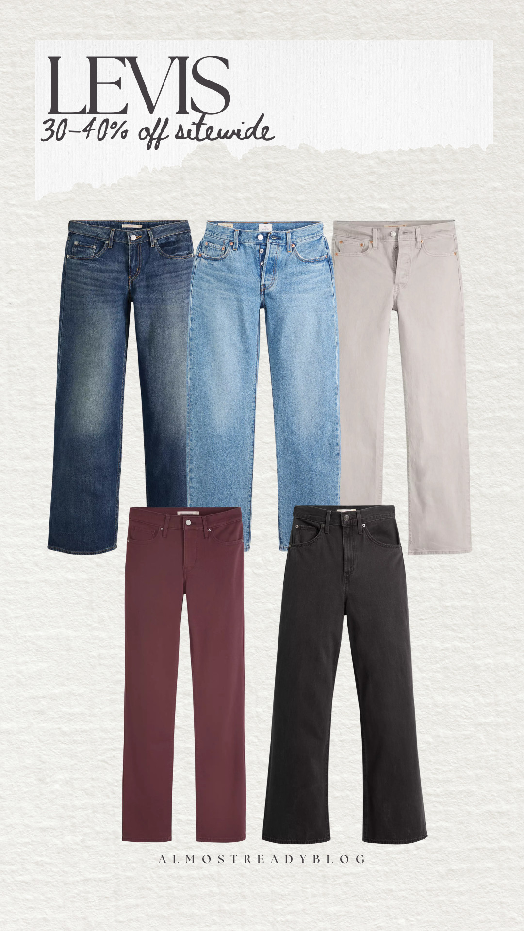 Levis is such a staple for denim and currently has up to 40% off sitewide! Just in time to stock up for fall

sale alert, denim, jeans, levis, wide leg jeans, early fall denim, transitional fall outfit, fall wardrobe staple, amanda west, almost_readyblog 

 #LTKootd #LTKOver40 #LTKSaleAlert