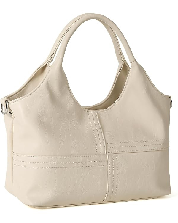 Medium Vegan Leather Purses for Women with Detachable Satchel Strap, Ladies Handbags, Tote Hobo B... | Amazon (US)