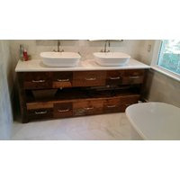 Barnwood Vanity With Dual Vessel Sinks | Etsy (US)