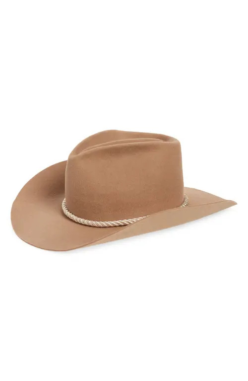 Gladys Tamez Fur Felt Western Hat in Camel at Nordstrom, Size Small | Nordstrom