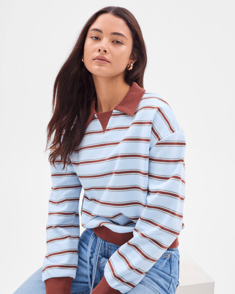 Australian Cotton Blend Rugby Top - Lily Loves - Blue / Stripe | Target AU