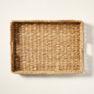 14" x 20" Natural Woven Tray with Handles Beige - Hearth & Hand™ with Magnolia | Target