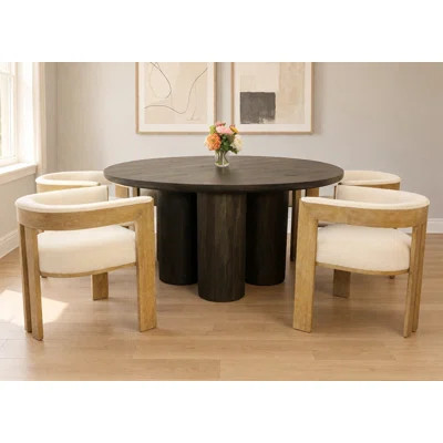 Conda 63" Round Dining Table Set With 6 Chairs | Wayfair North America