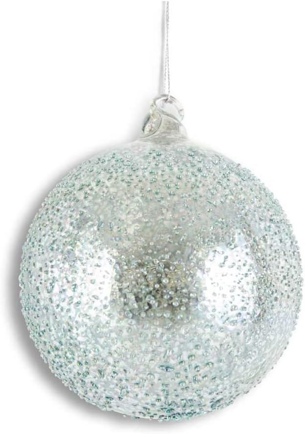 K&K Interiors 54772A-BL Textured Mercury Glass Round Ornament, Light Blue, 4.75-inch Diameter | Amazon (US)