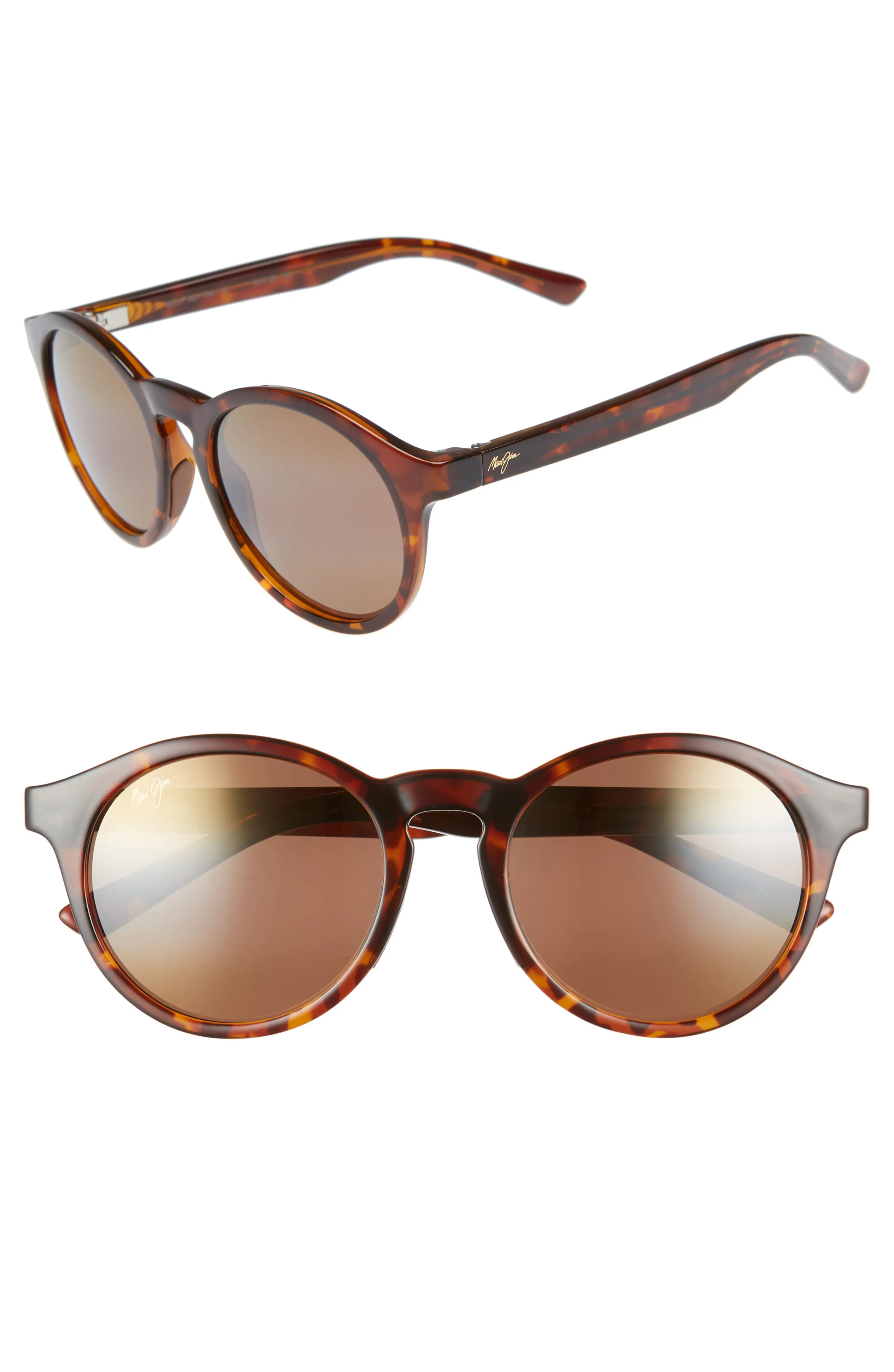 Women's Maui Jim Pineapple 50mm Polarizedplus2 Round Sunglasses - Tortoise | Nordstrom