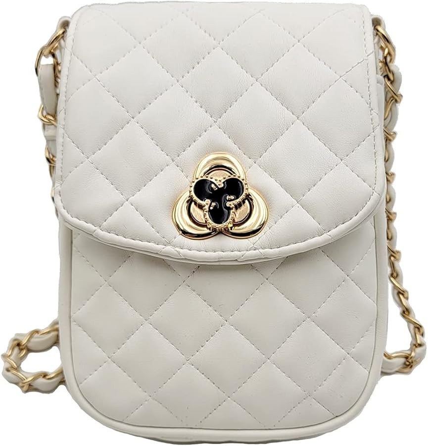 Phone Crossbody Bags for Women Small Vegan Leather Mini Shoulder Wallet Card Quilted Purse | Amazon (US)